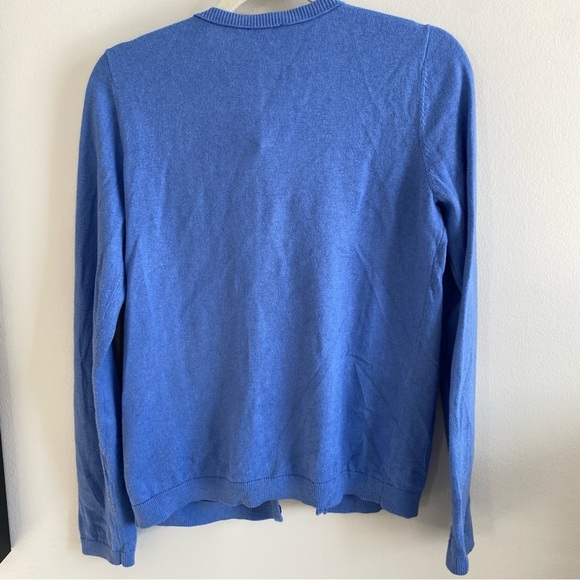 TALBOTS Blue Cashmere Blend Cardigan Sweater S - Picture 3 of 9